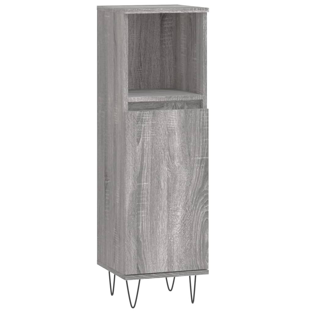 Set Mobili da Bagno 3 pz Grigio Sonoma in Legno Multistrato | homemem39