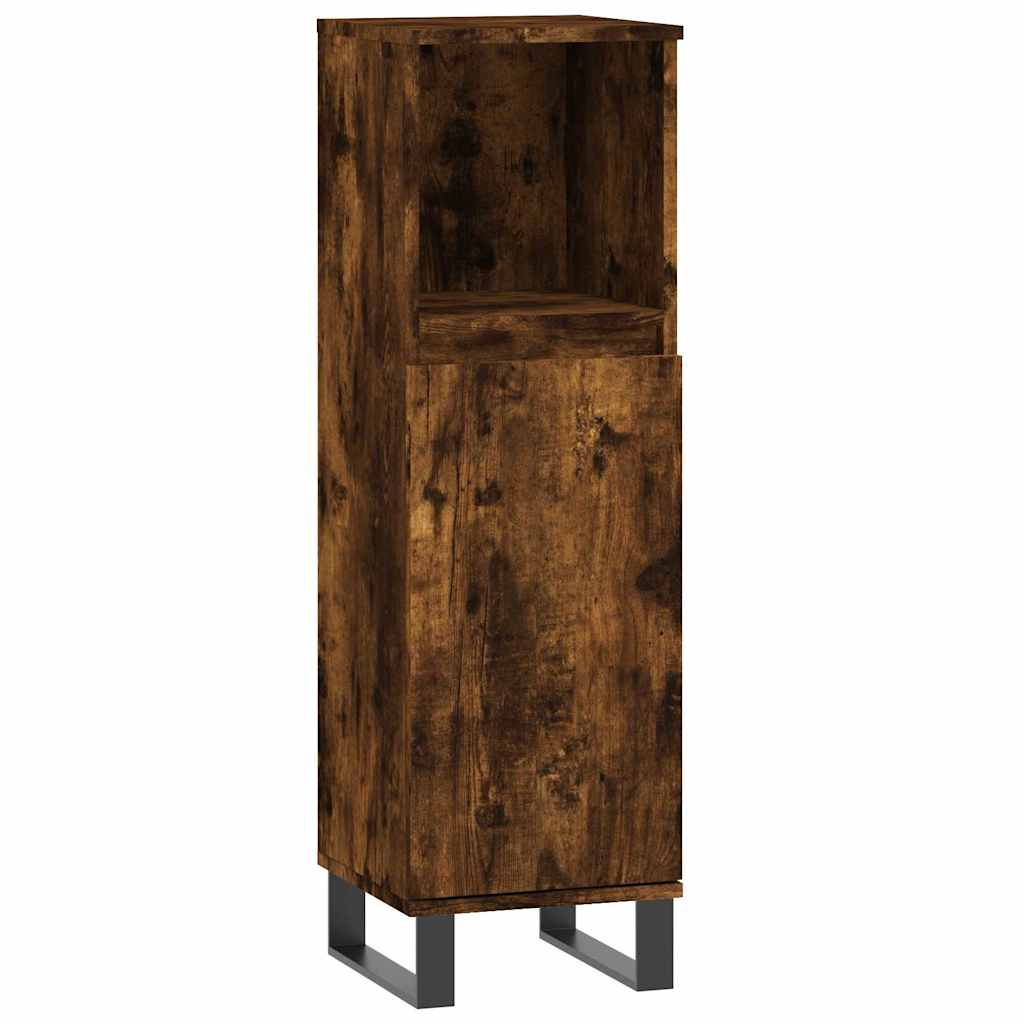 Set Mobili da Bagno 3 pz Rovere Fumo in Legno Multistrato | homemem39
