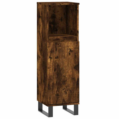Set Mobili da Bagno 3 pz Rovere Fumo in Legno Multistrato | homemem39