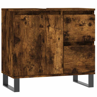 Set Mobili da Bagno 3 pz Rovere Fumo in Legno Multistrato | homemem39