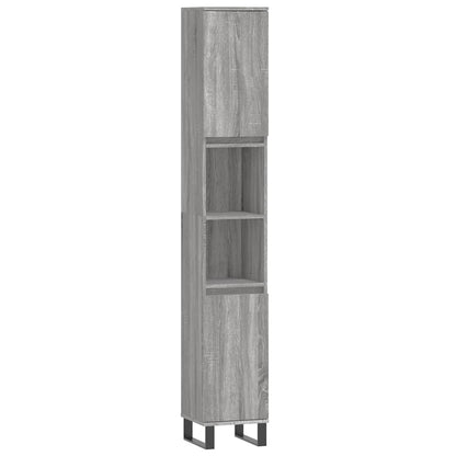 Set Mobili da Bagno 3 pz Grigio Sonoma in Legno Multistrato | homemem39