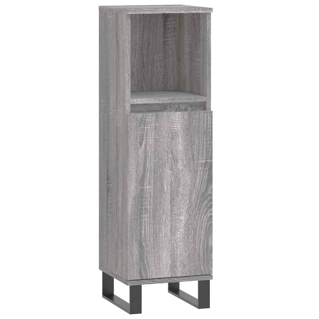 Set Mobili da Bagno 3 pz Grigio Sonoma in Legno Multistrato | homemem39