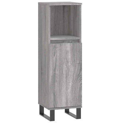 Set Mobili da Bagno 3 pz Grigio Sonoma in Legno Multistrato | homemem39