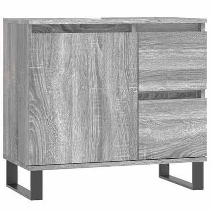 Set Mobili da Bagno 3 pz Grigio Sonoma in Legno Multistrato | homemem39