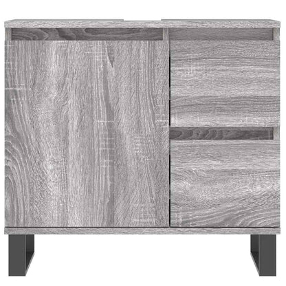 Set Mobili da Bagno 3 pz Grigio Sonoma in Legno Multistrato | homemem39