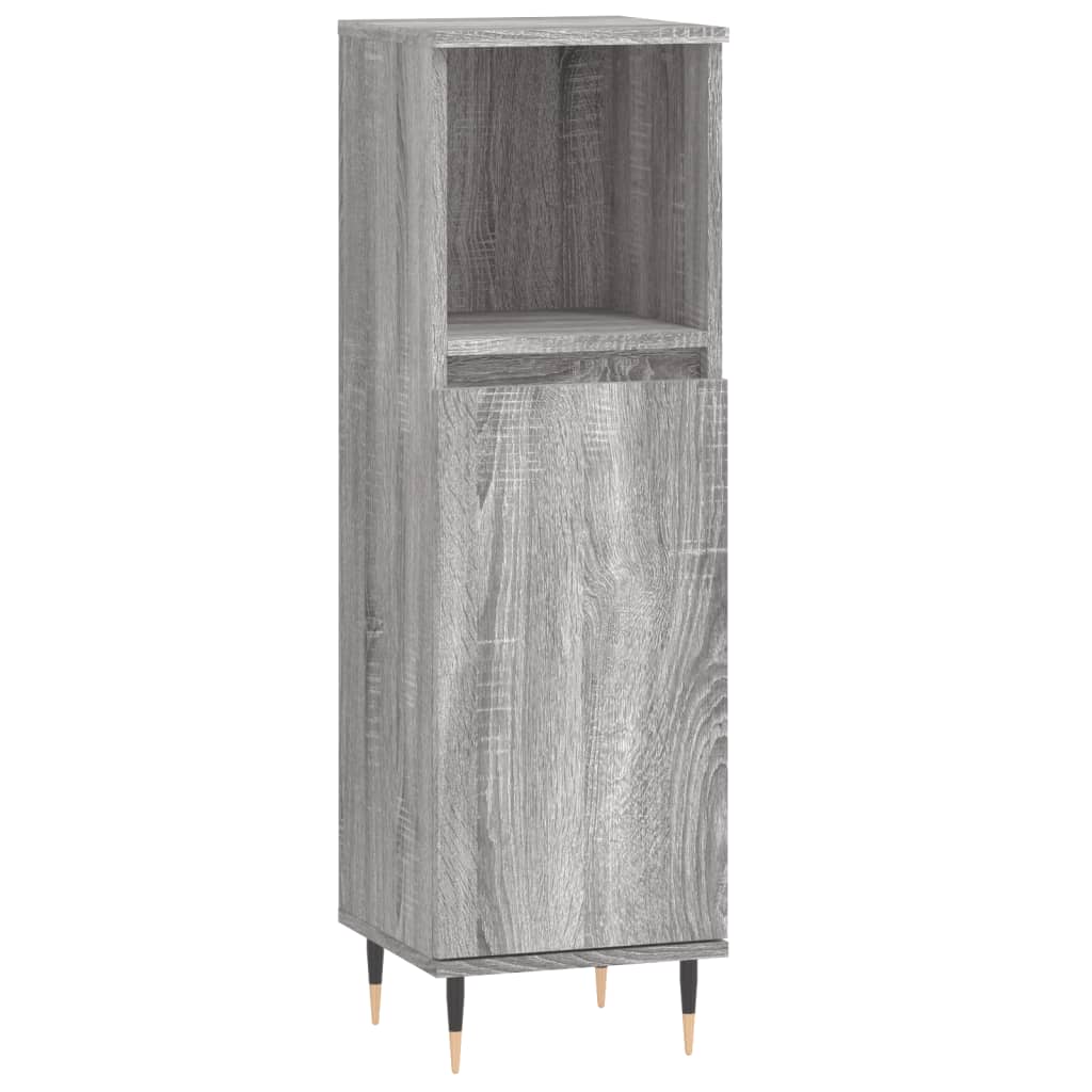 Set Mobili da Bagno 3 pz Grigio Sonoma in Legno Multistrato | homemem39