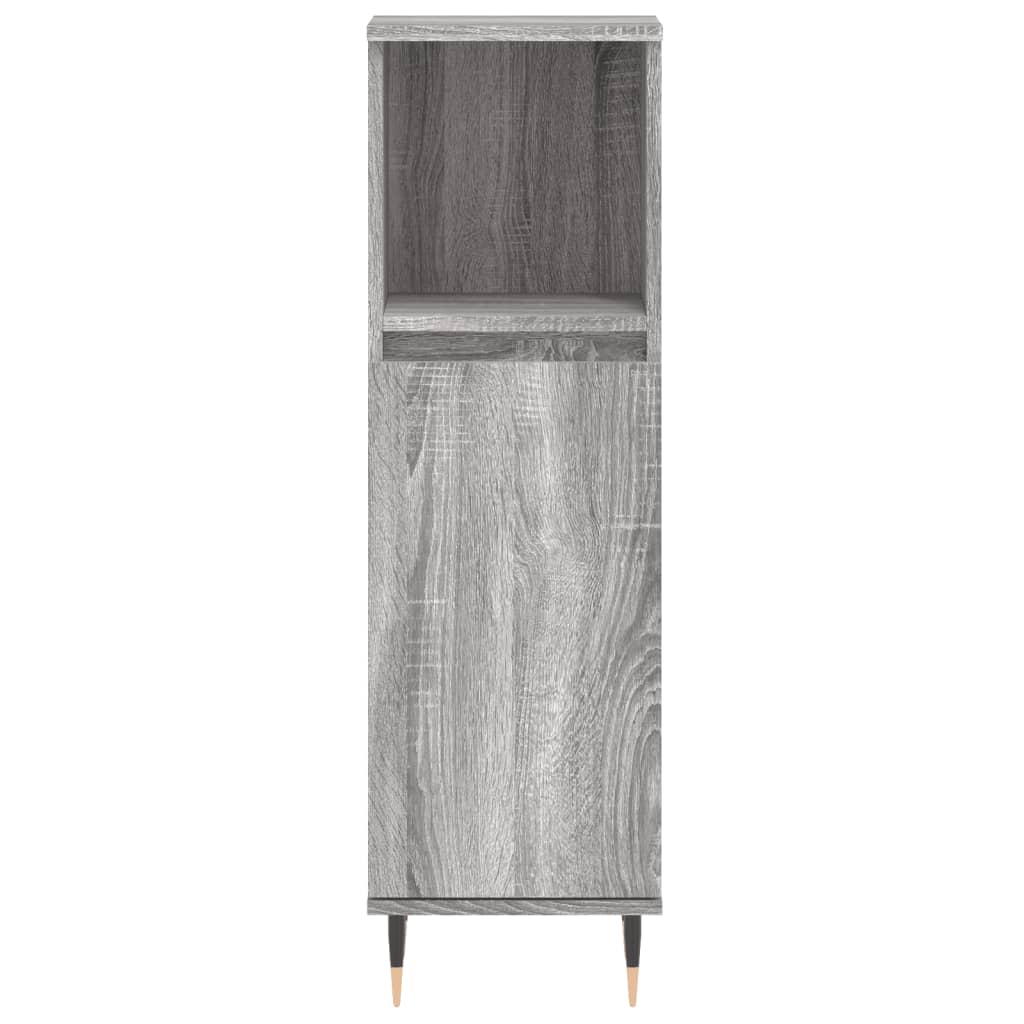 Set Mobili da Bagno 3 pz Grigio Sonoma in Legno Multistrato | homemem39