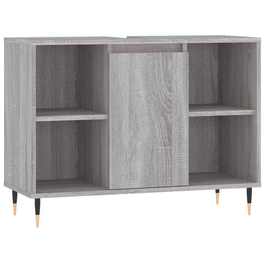 Set Mobili da Bagno 3 pz Grigio Sonoma in Legno Multistrato | homemem39