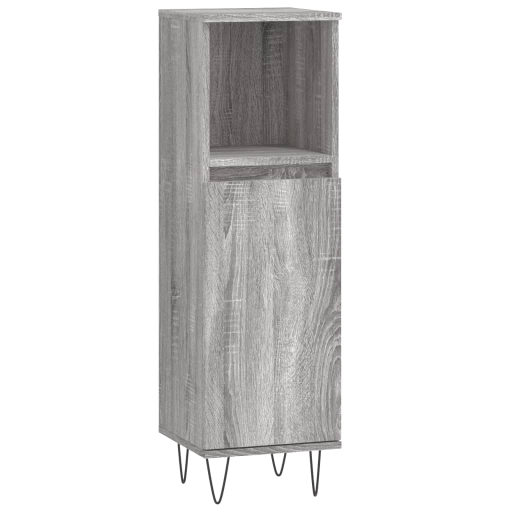 Set Mobili da Bagno 3 pz Grigio Sonoma in Legno Multistrato | homemem39