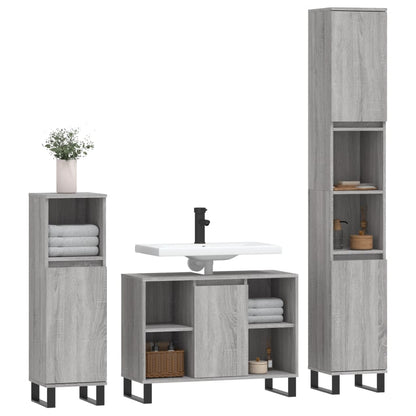 Set Mobili da Bagno 3 pz in legno multistrato