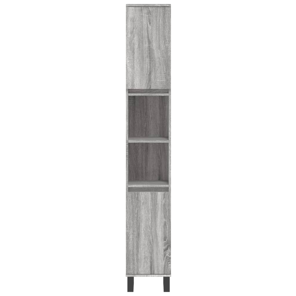 Set Mobili da Bagno 3 pz Grigio Sonoma in Legno Multistrato