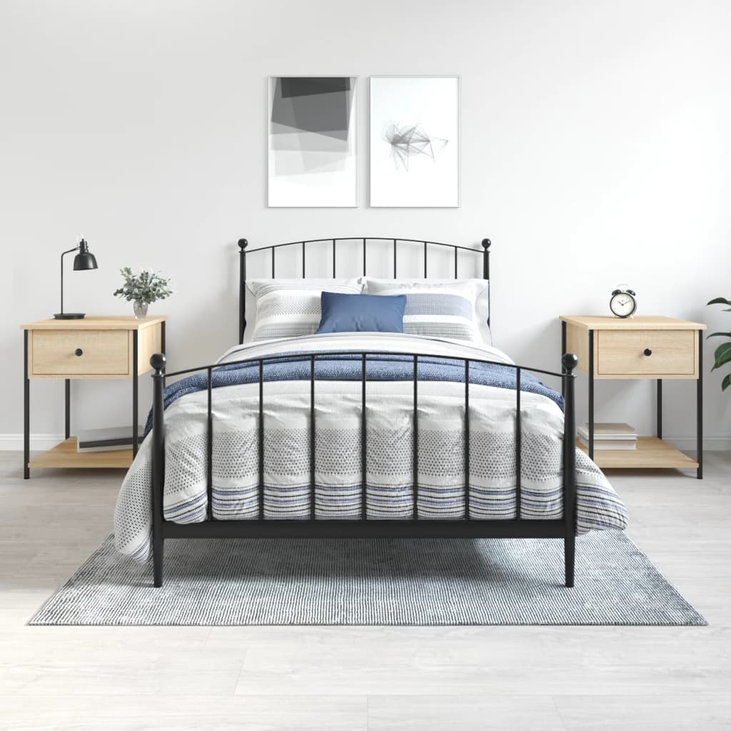 Comodini 2 pz Rovere Sonoma 44x45x58 cm in Legno Multistrato - homemem39