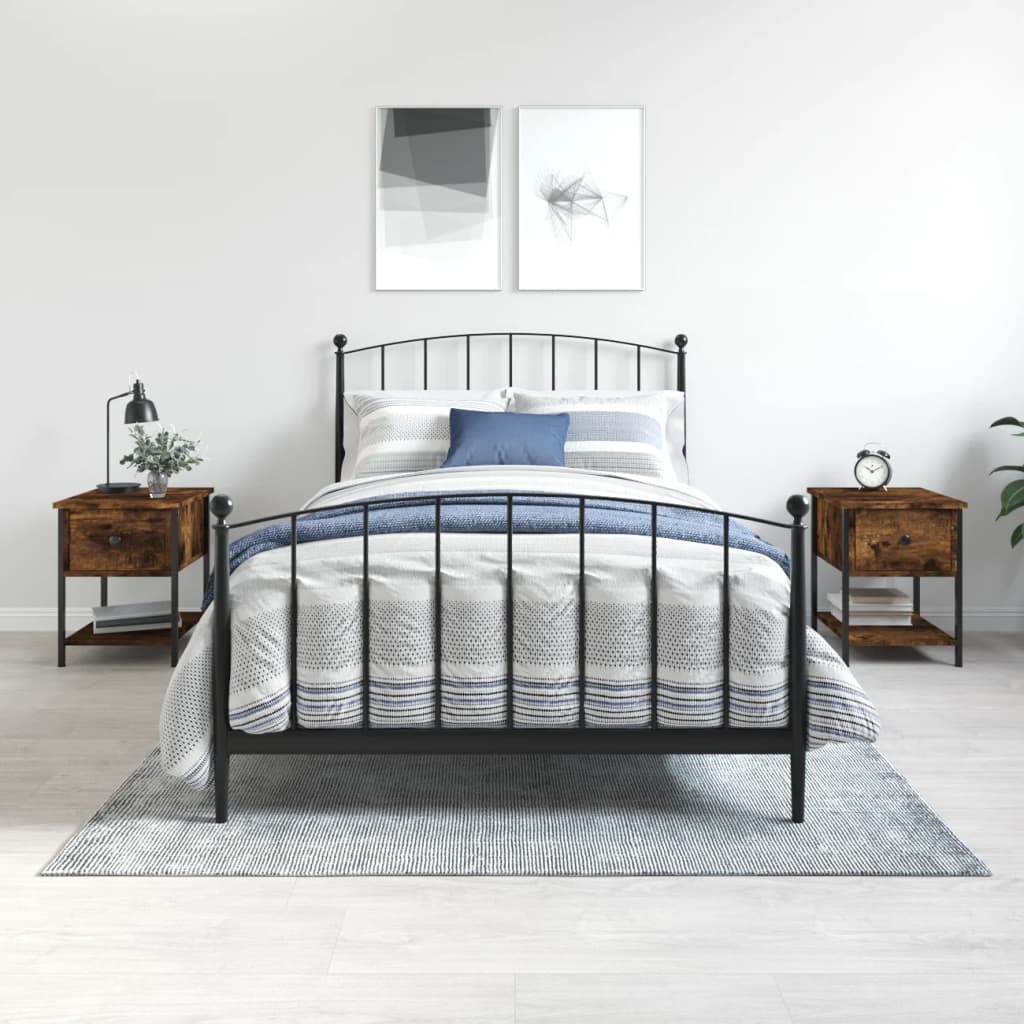 Comodini 2 pz Rovere Fumo 34x35,5x45 cm in Legno Multistrato - homemem39
