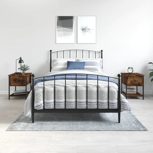 Comodini 2 pz Rovere Fumo 34x35,5x45 cm in Legno Multistrato - homemem39