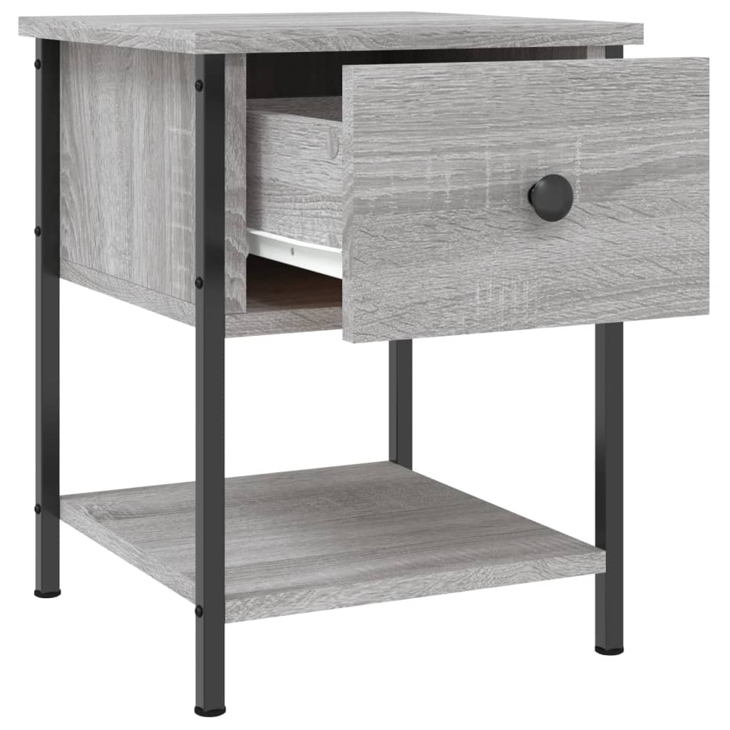Comodino Grigio Sonoma 34x35,5x45 cm in Legno Multistrato - homemem39