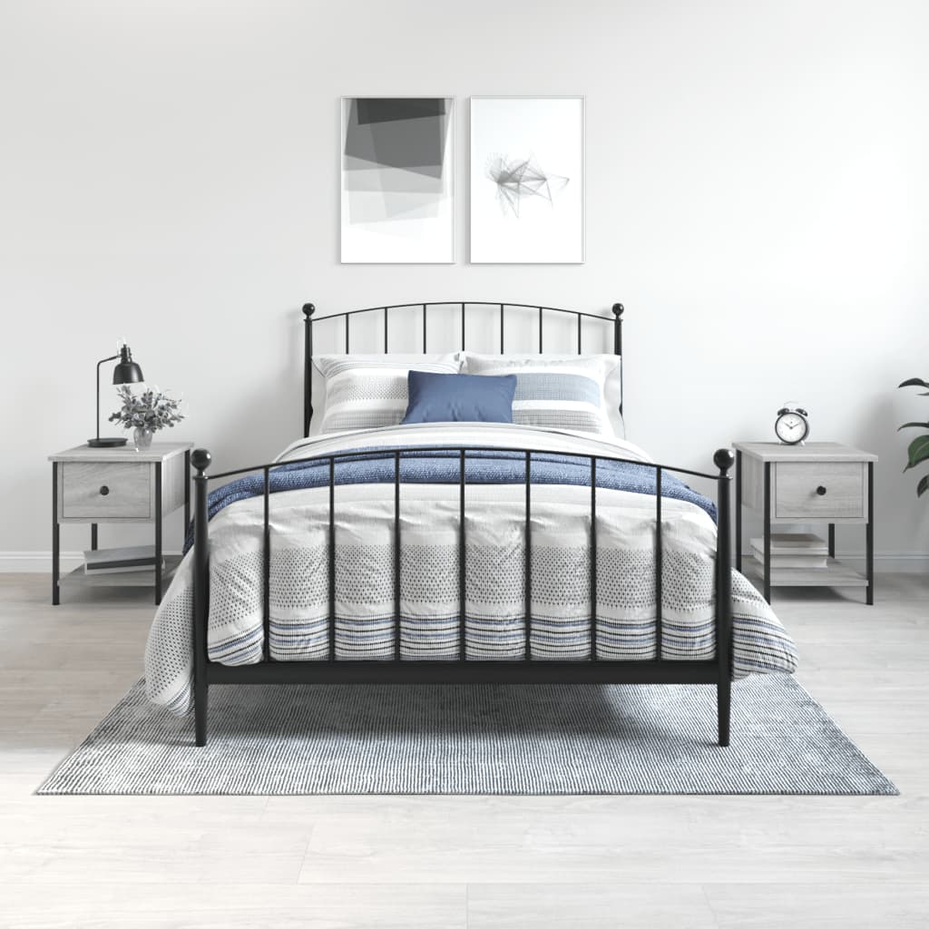 Comodini 2 pz Grigio Sonoma 34x35,5x45 cm in Legno Multistrato - homemem39