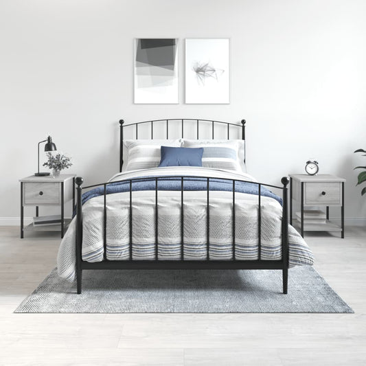 Comodini 2 pz Grigio Sonoma 34x35,5x45 cm in Legno Multistrato - homemem39