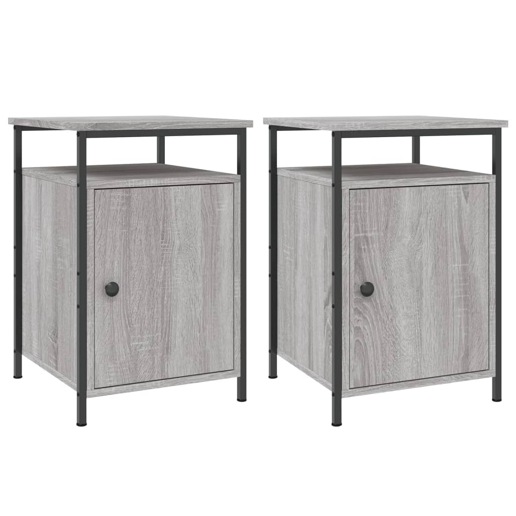 Comodini 2 pz Grigio Sonoma 40x42x60 cm in Legno Multistrato - homemem39