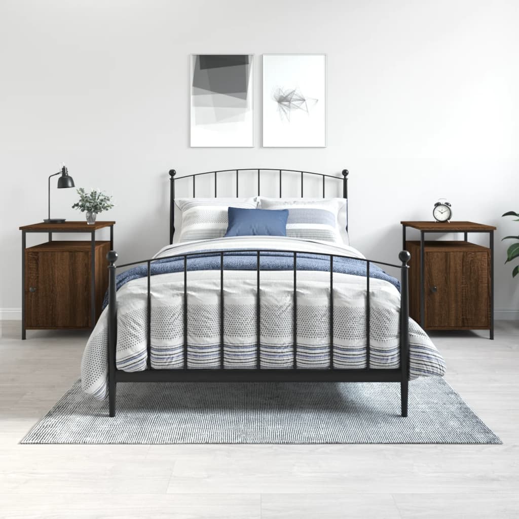 Comodini Rovere Marrone 2 pz 40x42x60 cm Legno Multistrato - homemem39