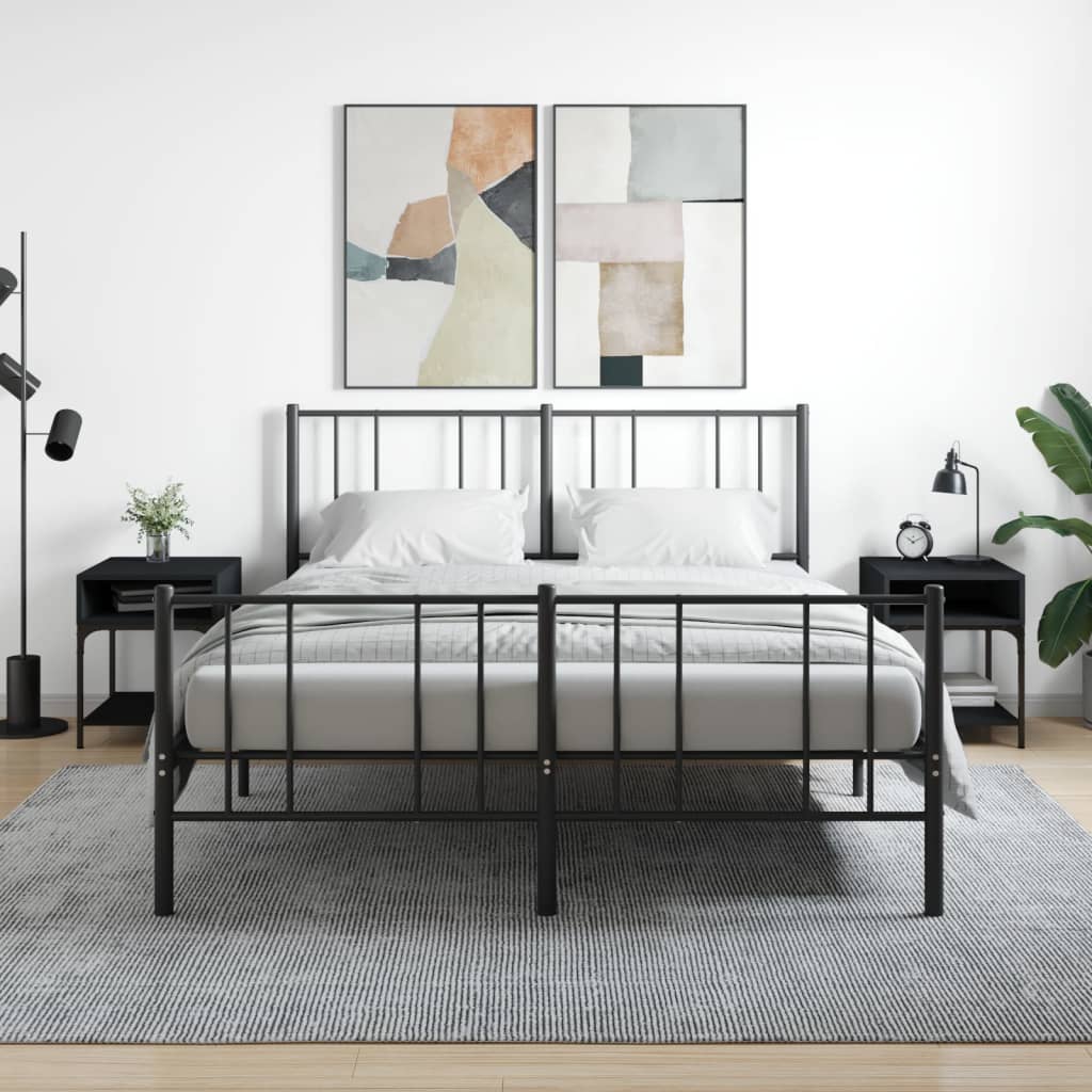 Comodini 2 pz Neri 40x41x50 cm in Legno Multistrato - homemem39