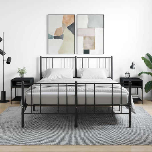 Comodini 2 pz Neri 40x41x50 cm in Legno Multistrato - homemem39