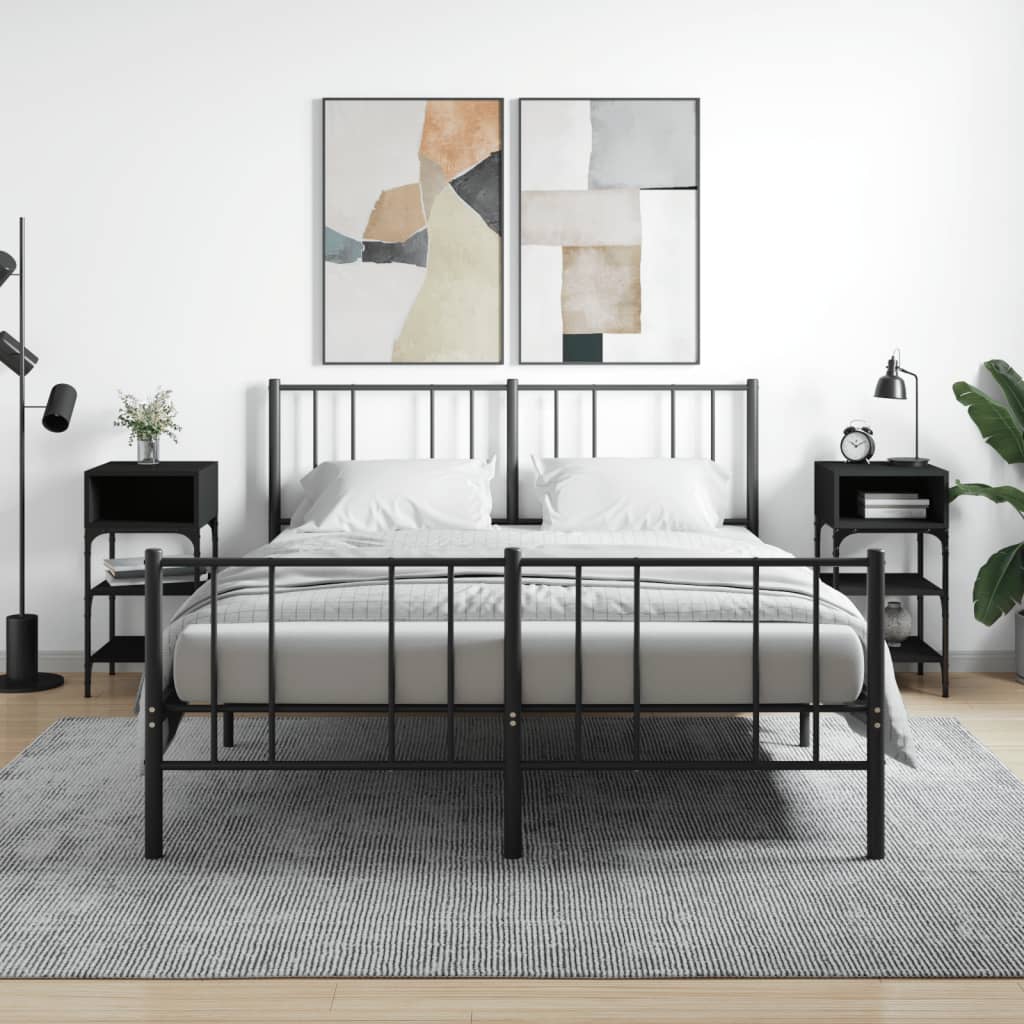 Comodini 2 pz Neri 35x34,5x70 cm in Legno Multistrato - homemem39