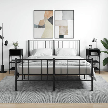 Comodini 2 pz Neri 35x34,5x70 cm in Legno Multistrato - homemem39