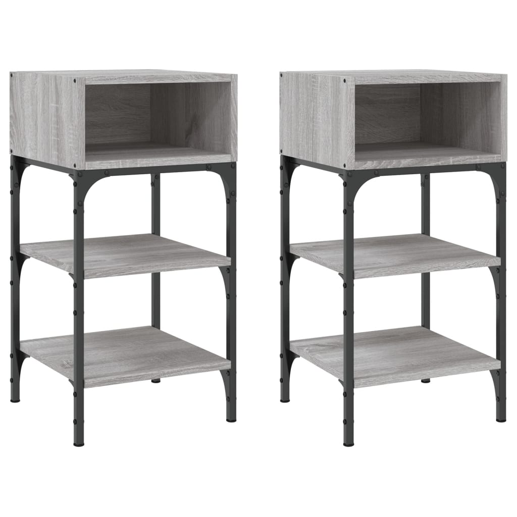 Comodini 2 pz Grigio Sonoma 35x34,5x70 cm in Legno Multistrato - homemem39