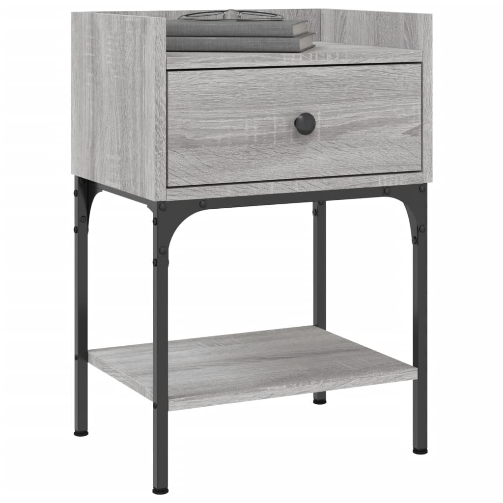 Comodino Grigio Sonoma 40,5x31x60 cm in Legno Multistrato - homemem39
