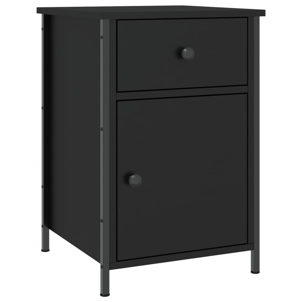 Comodino Nero 40x42x60 cm in Legno Multistrato - homemem39