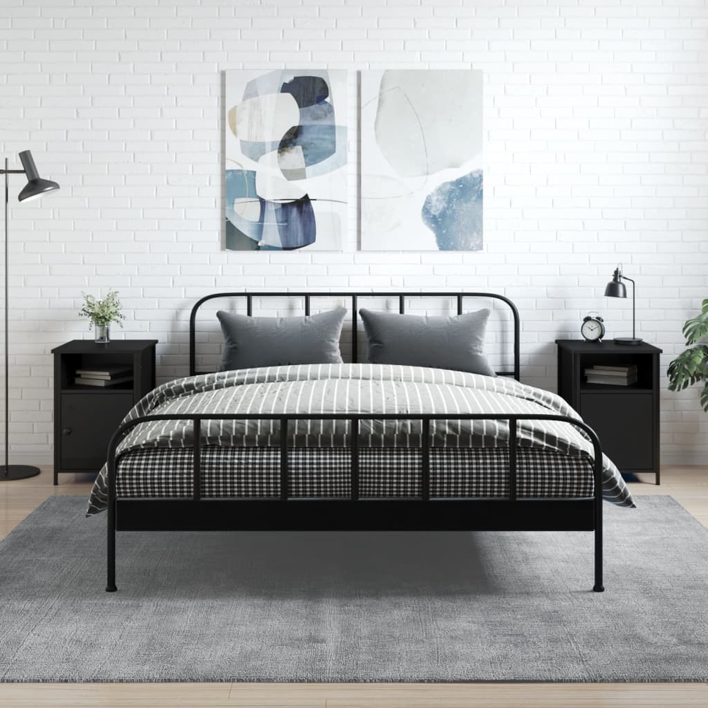 Comodini 2 pz Neri 40x42x60 cm in Legno Multistrato - homemem39