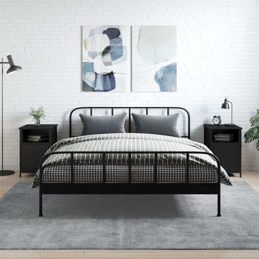 Comodini 2 pz Neri 40x42x60 cm in Legno Multistrato - homemem39