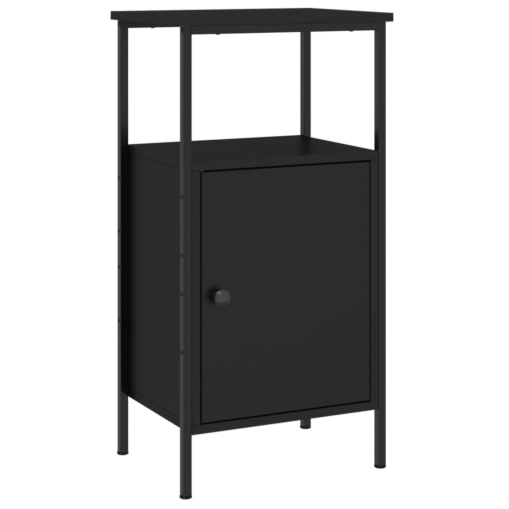 Comodino Nero 41x31x80 cm in Legno Multistrato - homemem39