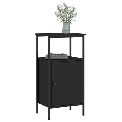Comodino Nero 41x31x80 cm in Legno Multistrato - homemem39