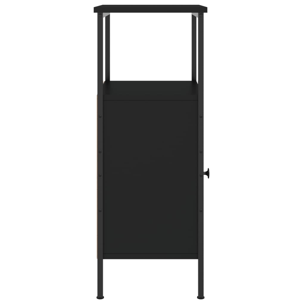 Comodino Nero 41x31x80 cm in Legno Multistrato - homemem39