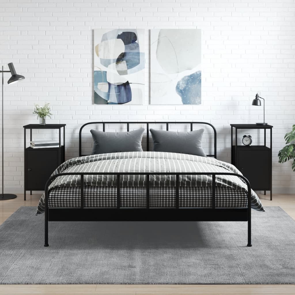 Comodini 2 pz Neri 41x31x80 cm in Legno Multistrato - homemem39