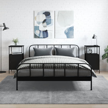 Comodini 2 pz Neri 41x31x80 cm in Legno Multistrato - homemem39