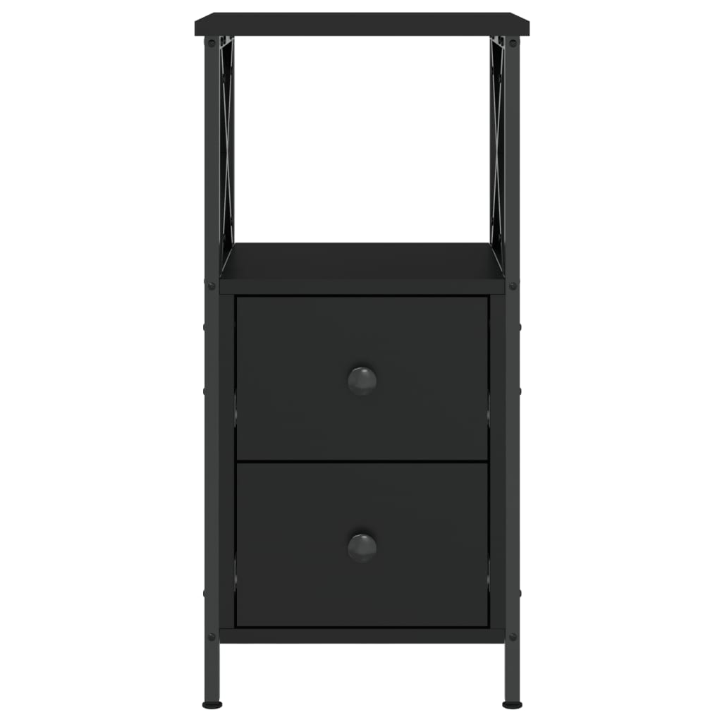 Comodino Nero 34x35,5x70 cm in Legno Multistrato - homemem39