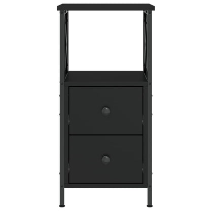 Comodino Nero 34x35,5x70 cm in Legno Multistrato - homemem39