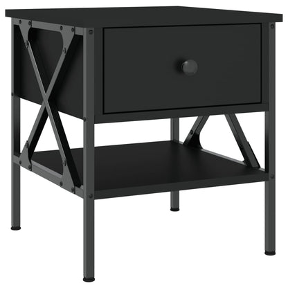 Comodino Nero 40x42x45 cm in Legno Multistrato - homemem39