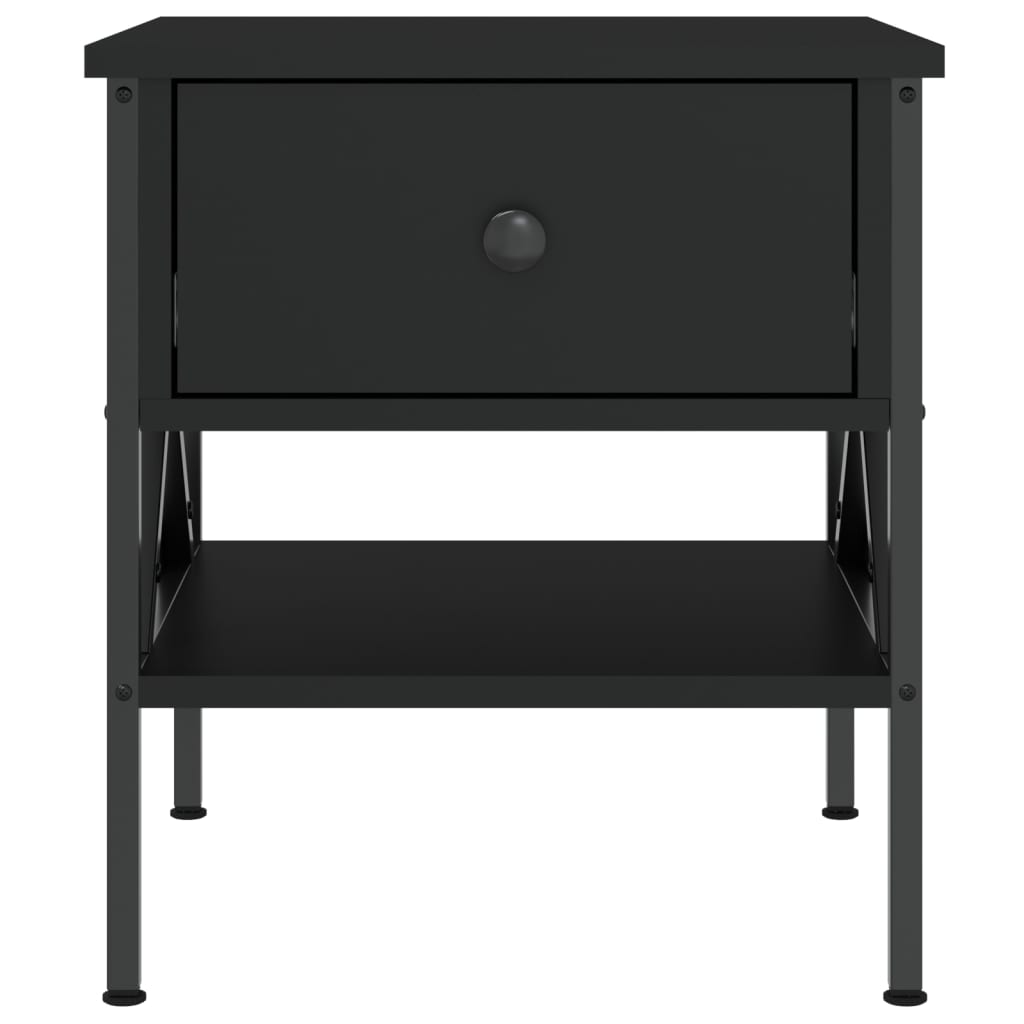 Comodino Nero 40x42x45 cm in Legno Multistrato - homemem39
