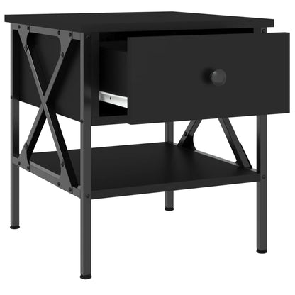 Comodino Nero 40x42x45 cm in Legno Multistrato - homemem39