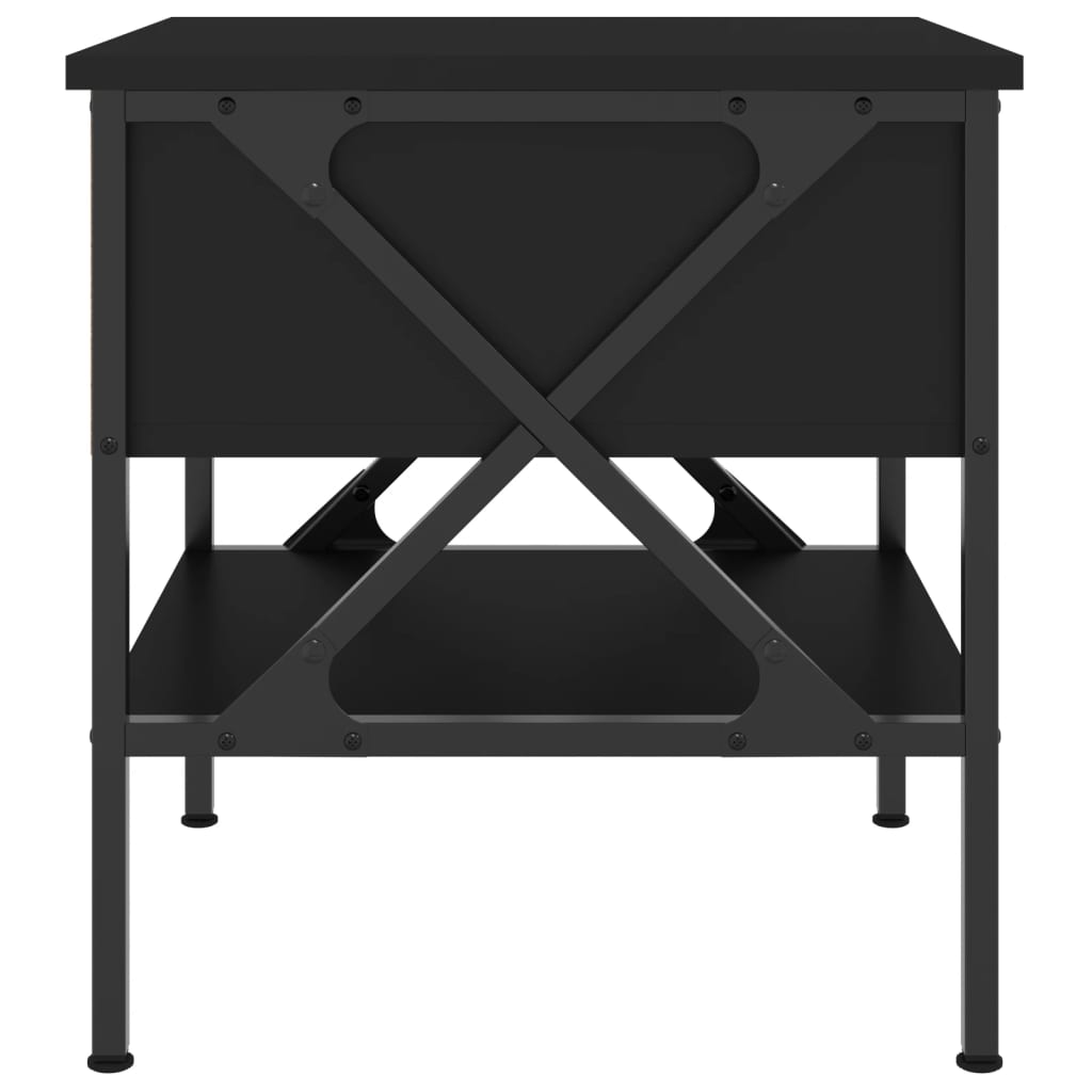 Comodino Nero 40x42x45 cm in Legno Multistrato - homemem39