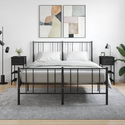 Comodini 2 pz Neri 34x36x70 cm in Legno Multistrato - homemem39