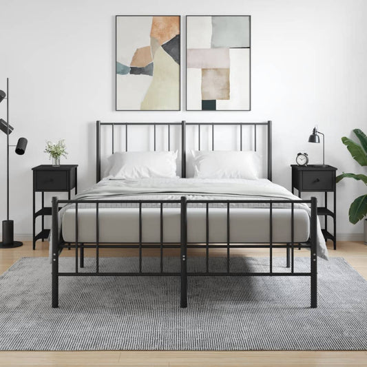 Comodini 2 pz Neri 34x36x70 cm in Legno Multistrato - homemem39