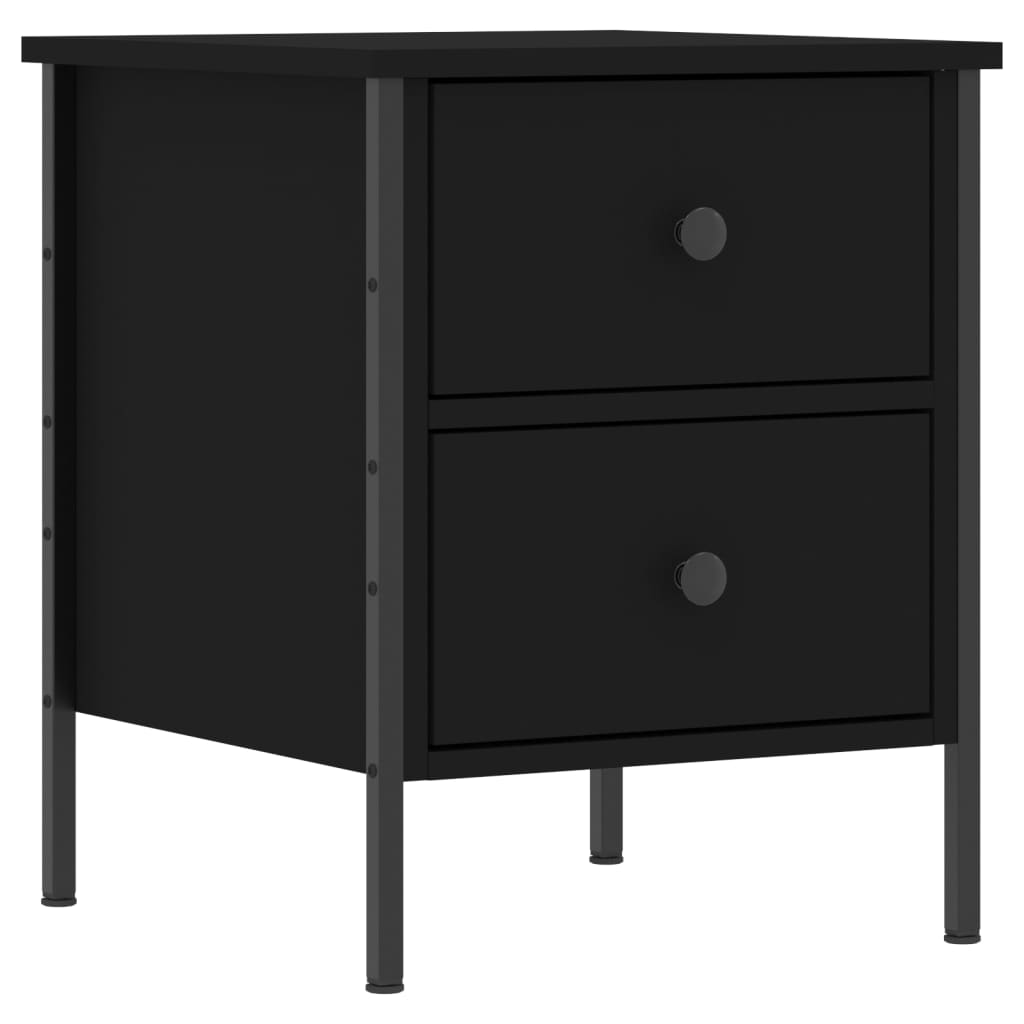 Comodino Nero 40x42x50 cm in Legno Multistrato - homemem39