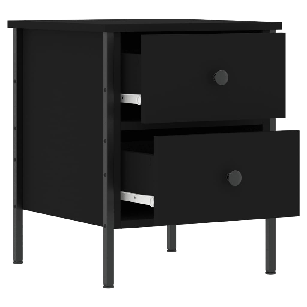 Comodino Nero 40x42x50 cm in Legno Multistrato - homemem39