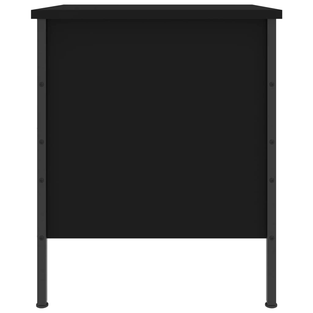 Comodino Nero 40x42x50 cm in Legno Multistrato - homemem39