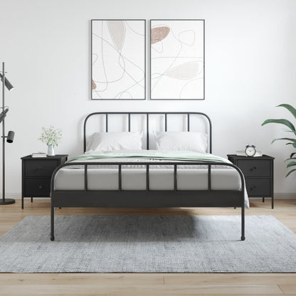 Comodini 2 pz Neri 40x42x50 cm in Legno Multistrato - homemem39