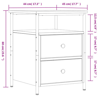 Comodini 2 pz Neri 44x45x60 cm in Legno Multistrato - homemem39
